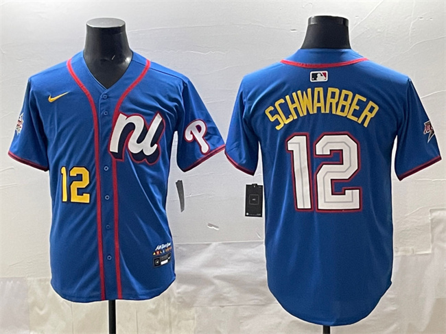 Men's Blue National League #12 Kyle Schwarber 2025 All-Star Edition Limited Stitched Baseball Jersey
